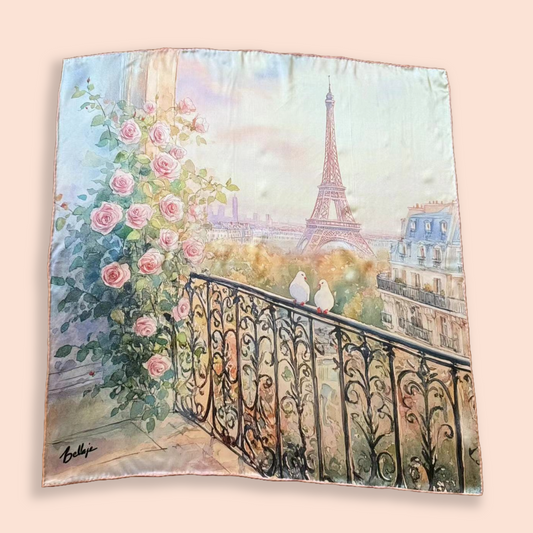 27" Square Scarf - Pink Paris