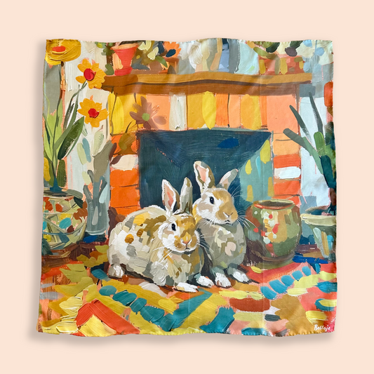 27" Square Scarf - Rabbits