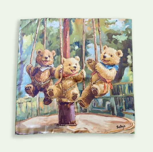 27" Square Scarf - Teddy Bears