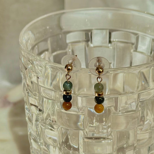 Prosperity - Tiger Eye 14K Gold-Filled Earrings