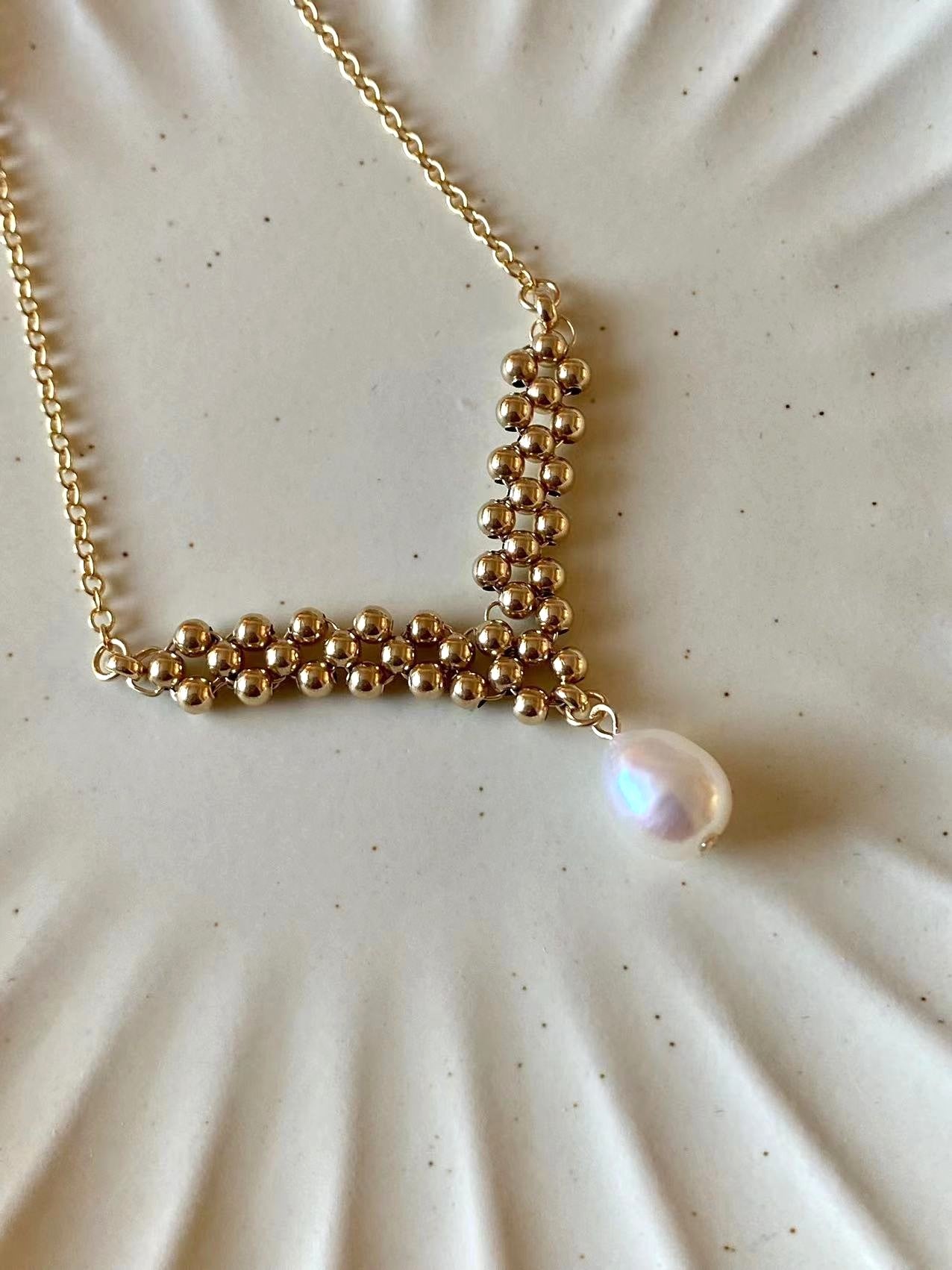 Gilded Age - Pearl 14K Gold-Filled Braided Necklace