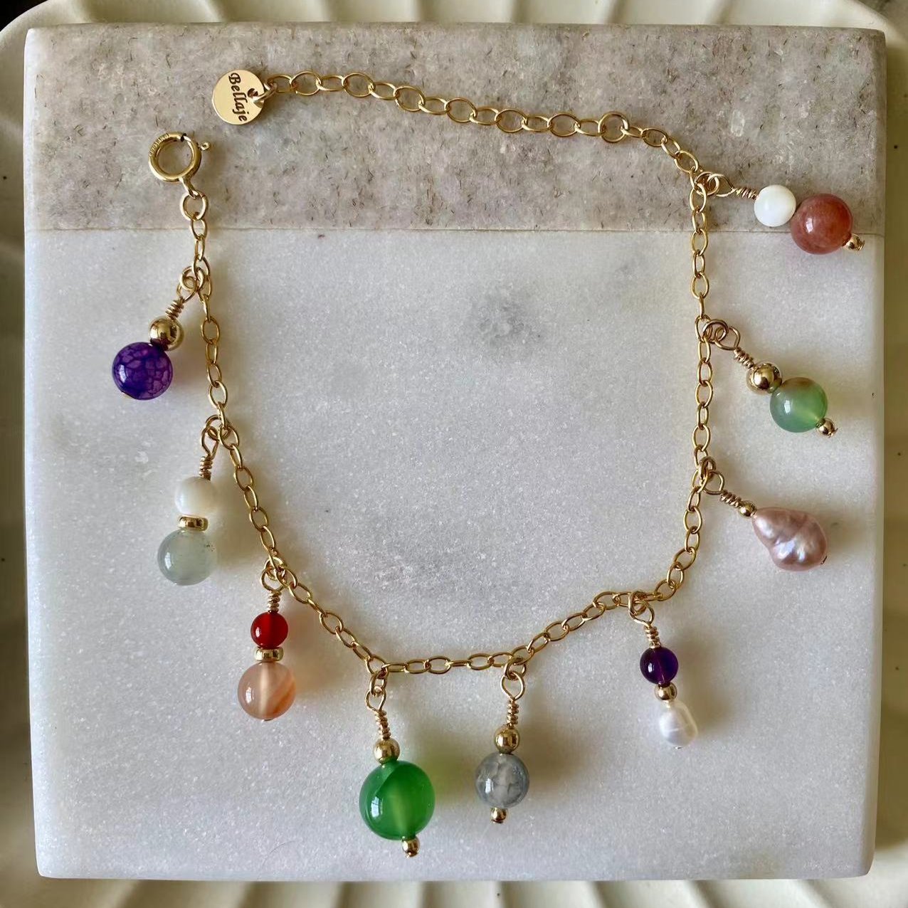 Dopamine - Multi Charm Gold Filled Bracelet