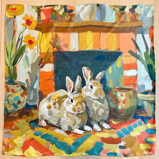 27" Square Scarf - Rabbits