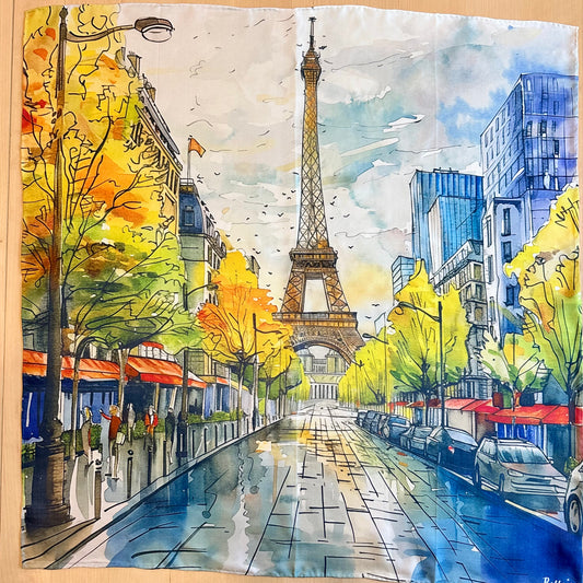 27" Square Scarf - Paris Eiffel Tower