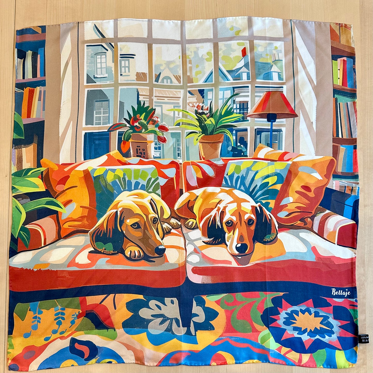 27" Square Scarf - Dachshunds