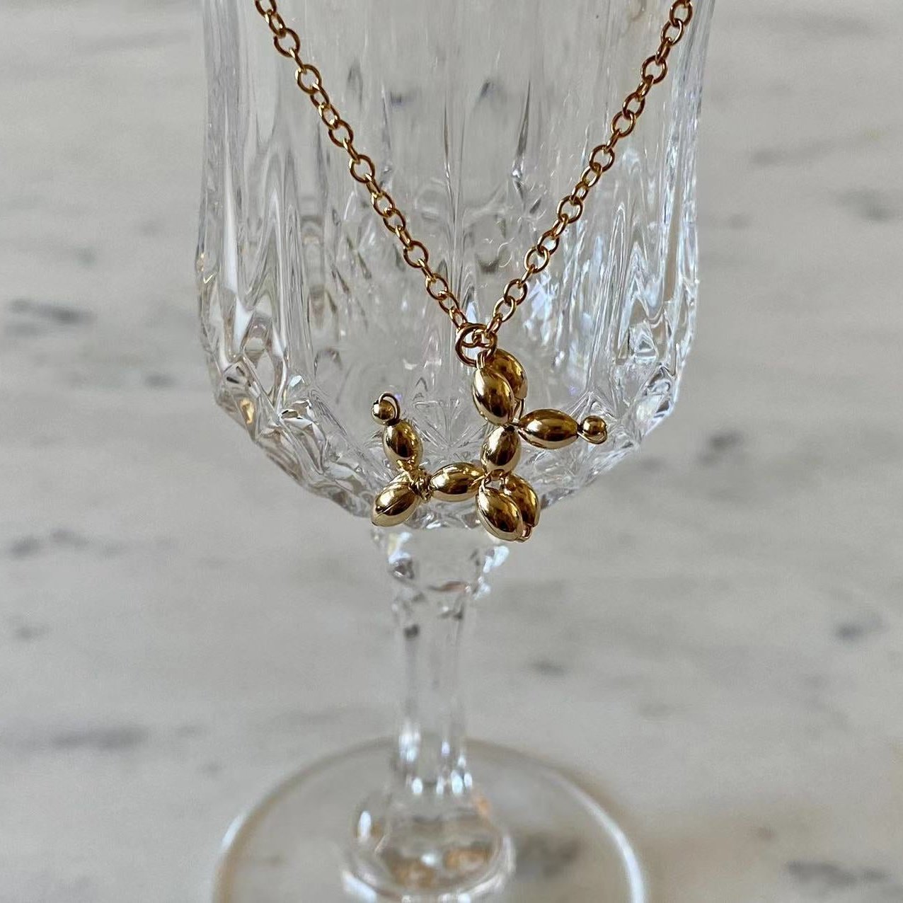 Balloon Dog - Golden Balloon Dog Necklace