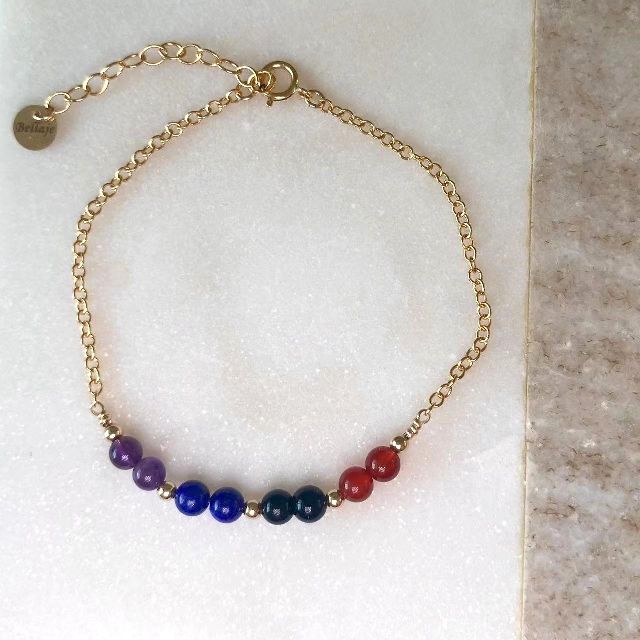 Gemstone - Dainty Natural Gemstone Gold Filled Bracelet