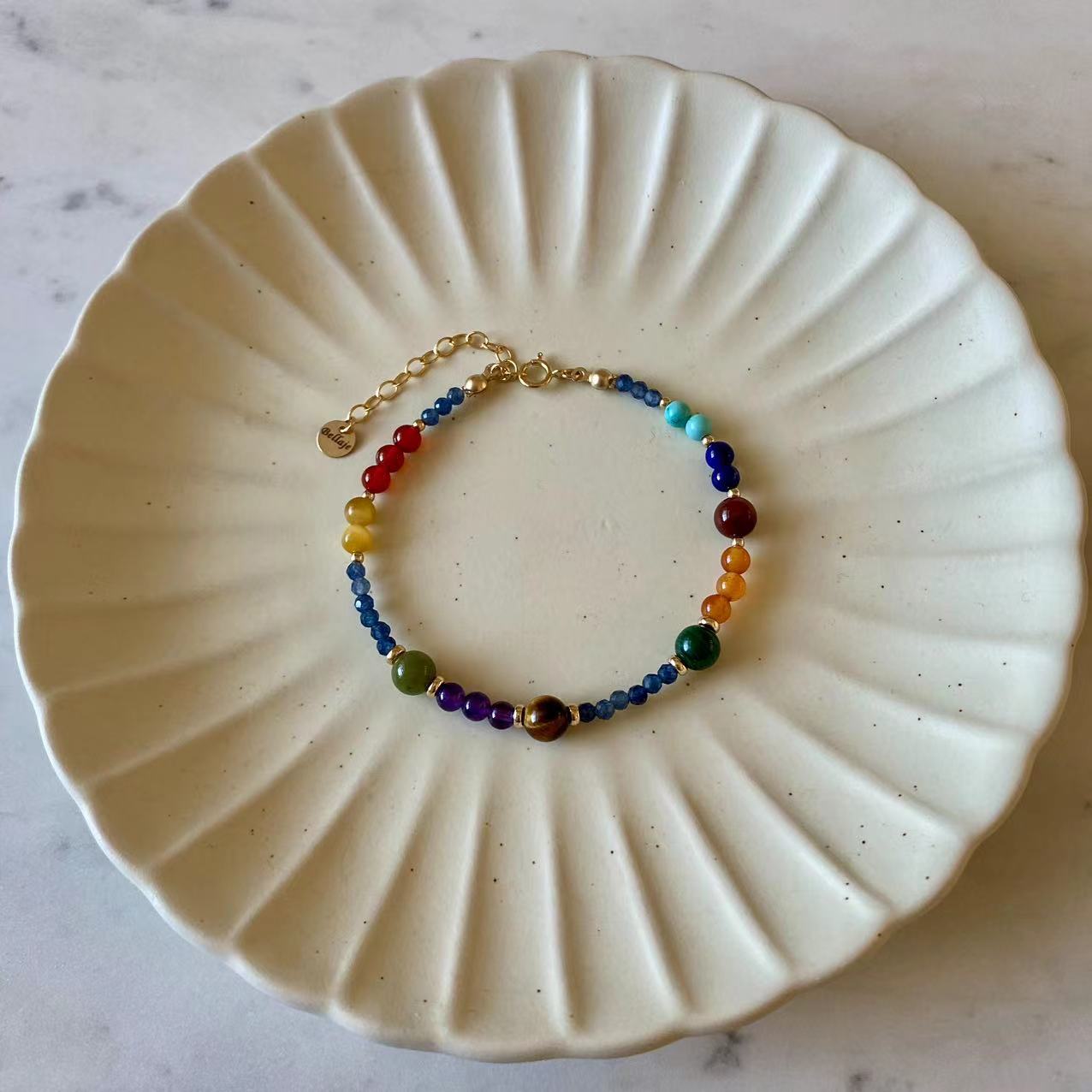 Dopamine - Multi Natural Gemstone Beaded 14K Gold Filled Bracelet