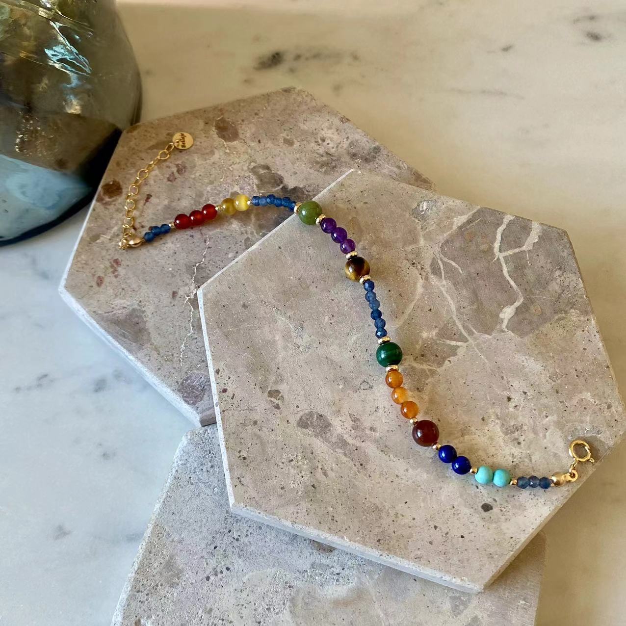 Dopamine - Multi Natural Gemstone Beaded 14K Gold Filled Bracelet