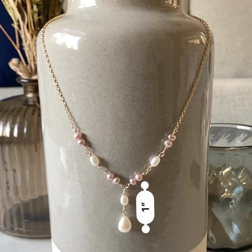 Romance - Natural Teardrop Pearl 14K Gold Filled Bridal Necklace